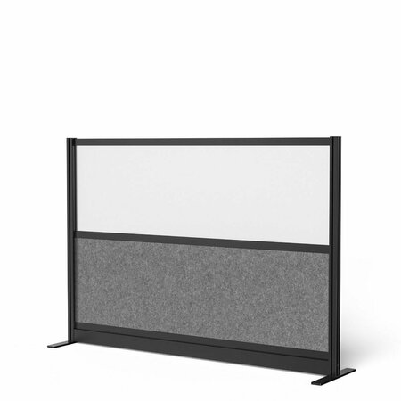 LUXOR Modular Wall Room Divider System - Black Frame - 70in. x 48in. Starter Wall - Wide Paneling MW-7048-FWCGWB